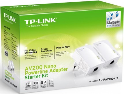 TP-LINK AV200 Nano Powerline Adapter TL-PA2010KIT