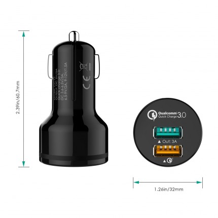 Aukey Dual Port USB Car Charger CC-T7