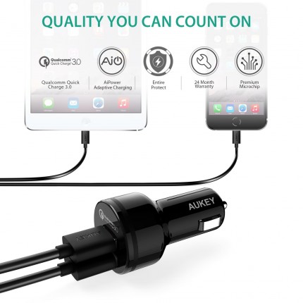 Aukey Dual Port USB Car Charger CC-T7